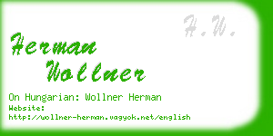 herman wollner business card